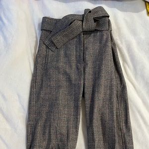 Wilfred| Aritzia  New Tie-Front Check Pant Grey - Size 2